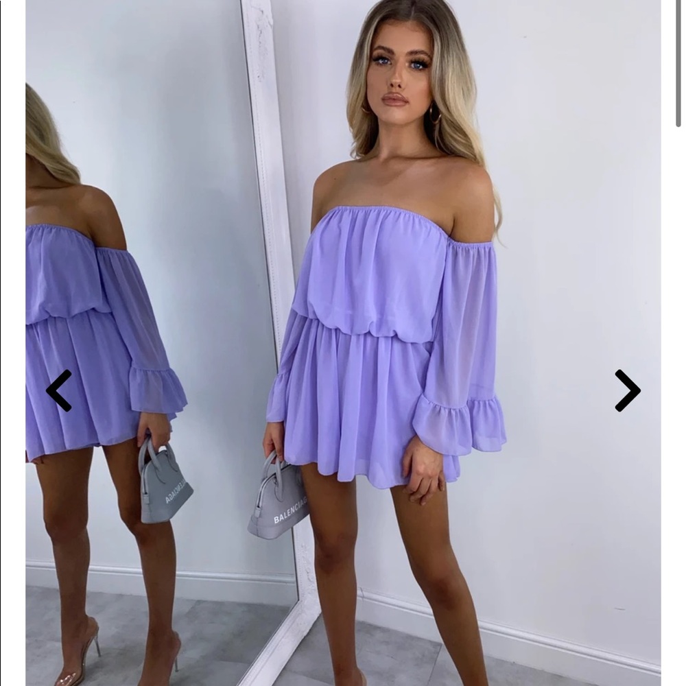 Off the shoulder, long sleeve romper, coral pink